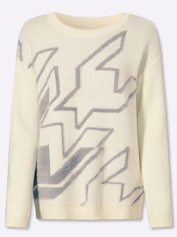 Heine Pullover in steingrau-champagner-gemustert