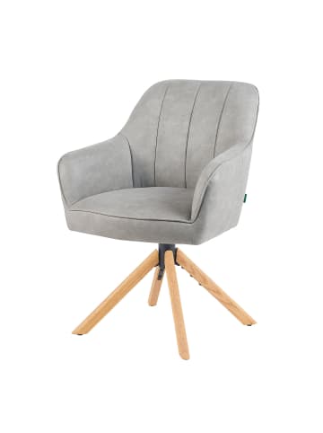 DUBI Möbel 2er-Set: Drehstuhl Mika-Levi in Hellgrau - (B)60 x (H)87 x  (T)65 cm