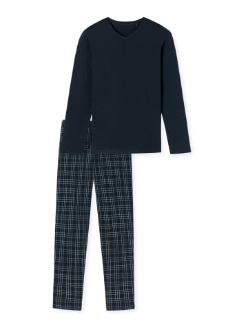 Schiesser Pyjama Fine Interlock in Dunkelblau