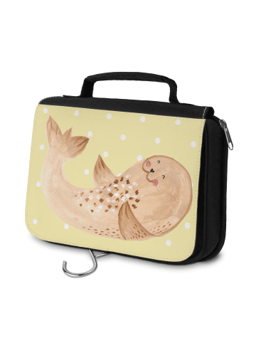 Mr. & Mrs. Panda Waschbeutel Robbe Liegen ohne Spruch in Gelb Pastell