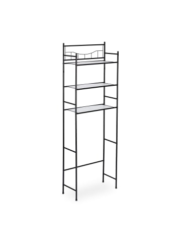 relaxdays Überbauregal in Schwarz - (B)58 x (H)165 x (T)25 cm