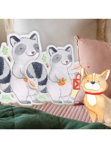 Mr. & Mrs. Panda Zierkissen Waschbär Laterne ohne Spruch in Weiß