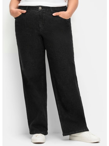 sheego Weite Jeans in black denim