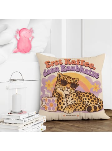 Mr. & Mrs. Panda Wohnzimmerkissen Leopard frech Design mit Spruch in Weiß