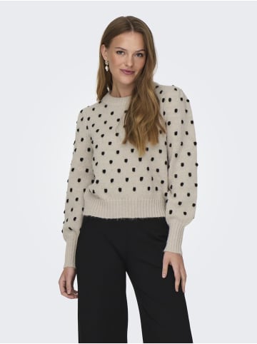 JACQUELINE de YONG Strickpullover Puffärmel Lange Bündchen Regulär in Beige