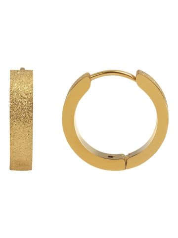 Adeliás Damen Ohrringe – Klappcreole aus Edelstahl in gold