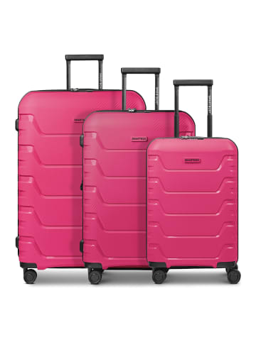 Smartbox Edition 01 4 Rollen Kofferset 3-teilig mit Dehnfalte pink