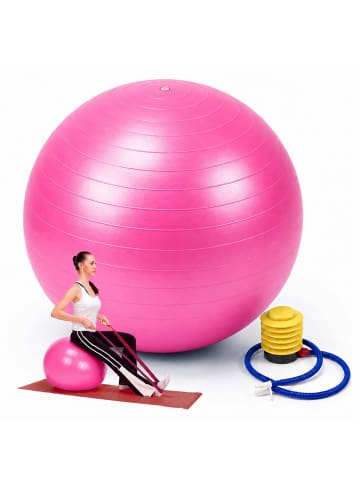 relaxdays Gymnastikball in Pink - Ø 75 cm