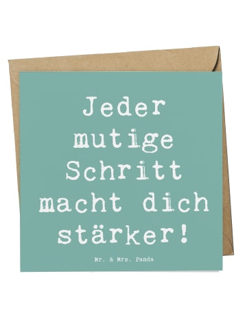 Mr. & Mrs. Panda Grußkarte Spruch Angst überwinden mit Spruch in Meeresbrise