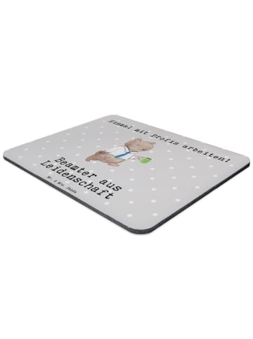 Mr. & Mrs. Panda Mauspad Beamter Leidenschaft mit Spruch in Grau Pastell