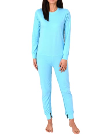 NORMANN Pflegeoverall langarm Reißverschluss Rücken und Bein - 88694 in türkis