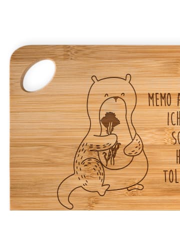 Mr. & Mrs. Panda vesperbrett Otter Blumenstrauß mit Spruch in Braun