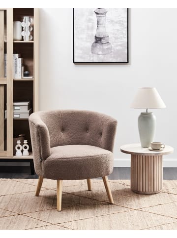 Beliani Sessel ODENZEN in Braun - (W) 72 x (H) 77 x (L) 73 cm