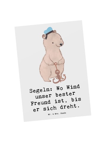 Mr. & Mrs. Panda Postkarte Segeln Windfreund mit Spruch in Weiß