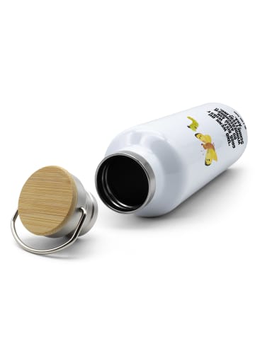 Mr. & Mrs. Panda Trinkflasche Raupe Schmetterling mit Spruch in Weiß