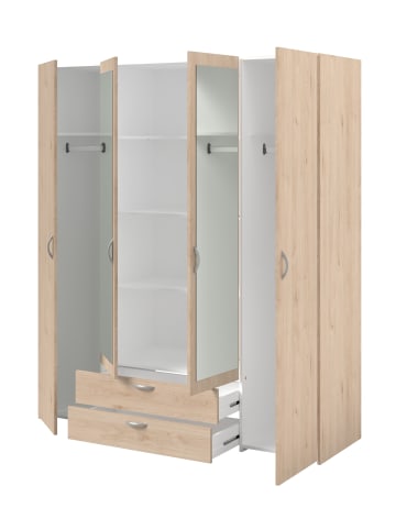 58 aufm Kessel KLEIDERSCHRANK 4-trg. mit Spiegel Parisot Daily 13 Dekor Eiche Jackson