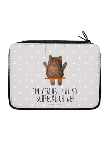 Mr. & Mrs. Panda Etui Bär Schaukel mit Spruch in Grau Pastell