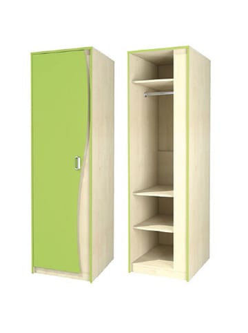Feldmann-Wohnen Kleiderschrank Komi Birke / lime grün 54 / 62 / 183cm