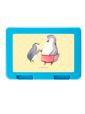 Mr. & Mrs. Panda Brotdose Pinguin mit Kind ohne Spruch in Gelb Pastell
