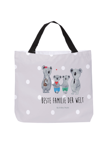 Mr. & Mrs. Panda Shopper Koala Familie zwei mit Spruch in Grau Pastell