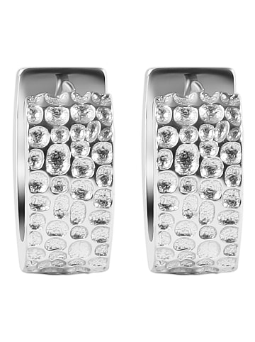 Adeliás Damen Ohrringe – Klappcreole aus 925 Silber in silber