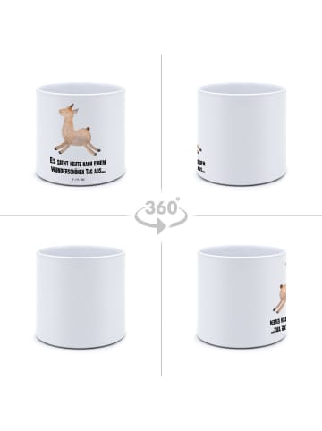 Mr. & Mrs. Panda Pflanztopf Lama Springen mit Spruch in Weiß