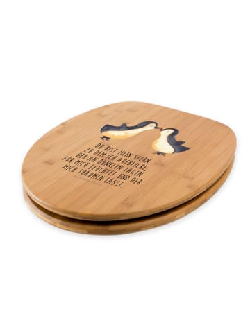 Mr. & Mrs. Panda Toilettendeckel Pinguin Liebe mit Spruch in Braun