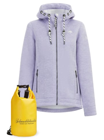 Schmuddelwedda Strickfleecejacke + Tagesrucksack - Set in Helllavendel Melange