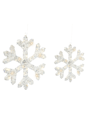 Beliani 2er-Set LED Deko GURRE in Weiß