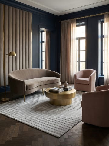 KADIMA DESIGN Teppich Kurzflor 3D-Muster Polypropylen Wohnzimmer in Silber