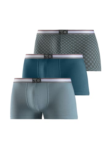 s.Oliver Boxershorts in mint, petrol, bedruckt