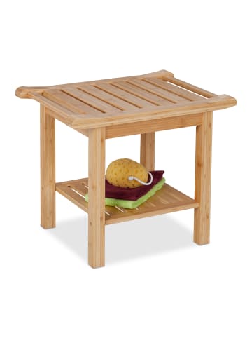relaxdays Badhocker in Natur - (B)55 x (H)45 x (T)40,5 cm