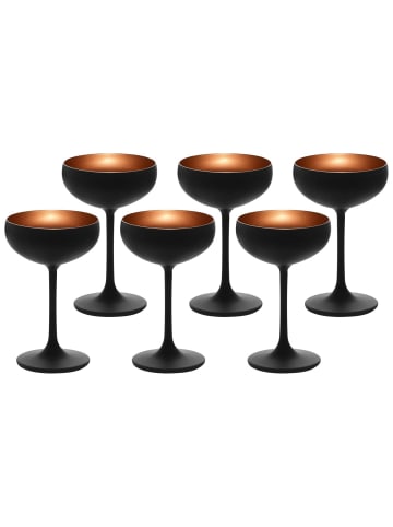 Stölzle 6er Set Sektschalen Elements 230 ml in Schwarz-Bronze