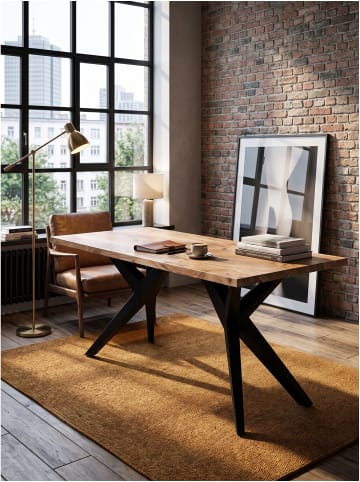 KADIMA DESIGN Schreibtisch rechteckig, Massivholz, handgefertigt