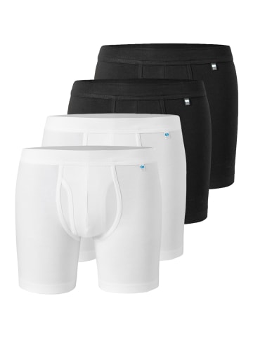 Schiesser Long Short / Pant Long Life Cotton in Schwarz / weiß