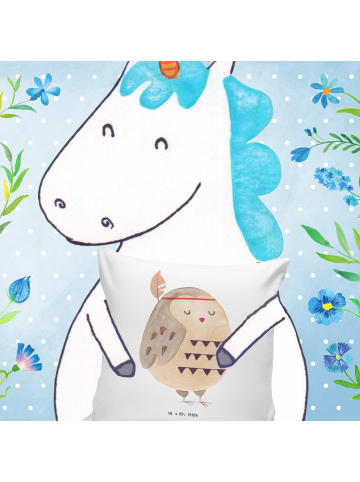 Mr. & Mrs. Panda kuschelkissen 40x40 Eule Federschmuck ohne Spruch in Weiß