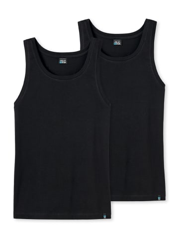 Schiesser Unterhemd / Tanktop Long Life Cotton in Schwarz