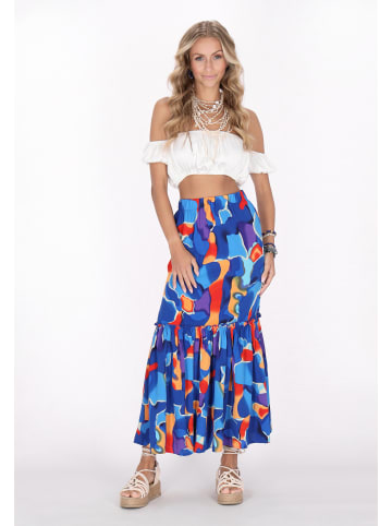 IZIA Women Skirt in orange multicolor