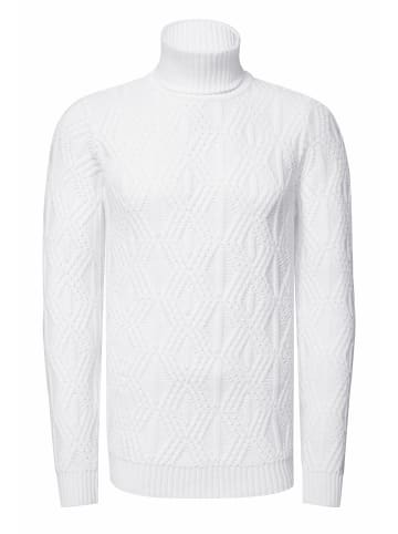 Rusty Neal Melierter Grobstrick Rollkragen-Pullover in Ecru