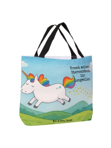Mr. & Mrs. Panda Reisetasche Einhorn Happy Design mit Spruch in Weiß