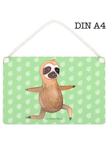 Mr. & Mrs. Panda Schild Faultier Yoga ohne Spruch in Tropengrün