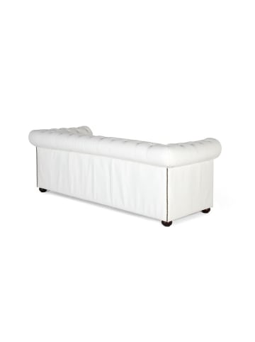 Giner y Colomer Dreisitziges Chester-Sofa gepolstert mit weißem Naturleder in White