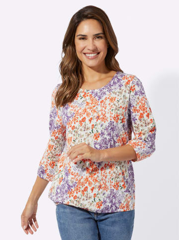 Sieh an! 3/4-Arm-Shirt in ecru-lila-bedruckt