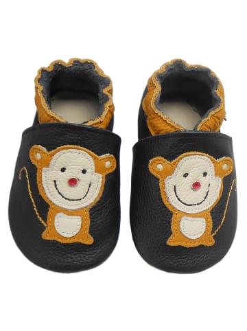 Bemesu Baby Krabbelschuhe aus Leder, weiche Lauflernschuhe mit rutschfester Sohle 