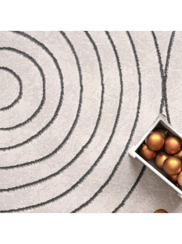 KADIMA DESIGN Teppich Kurzflor Abstrakt Wohnzimmer in Grau