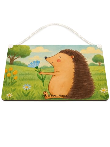 Mr. & Mrs. Panda Deko Schild Igel Blumen Design ohne Spruch in Weiß
