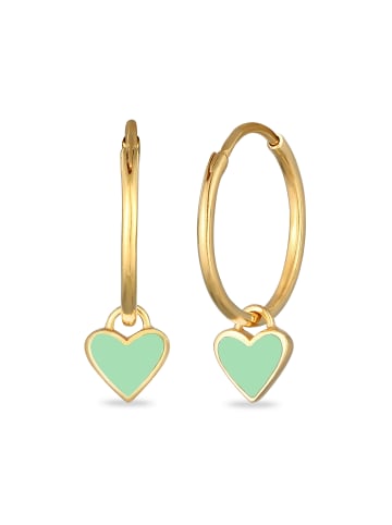 Elli Ohrringe 925 Sterling Silber Herz in Hellgrün