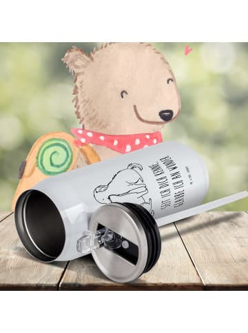 Mr. & Mrs. Panda Getränkedosen Trinkflasche Hunde Liebe mit Spruch in Weiß