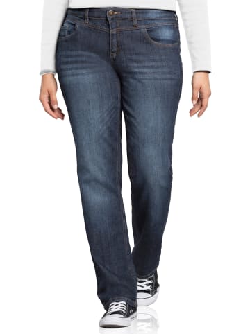 sheego Stretch-Jeans in dark blue denim