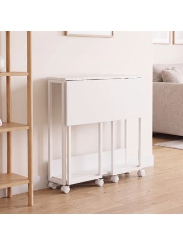 relaxdays Schreibtisch "klappbar" in Weiß - (B)80 x (H)75 x (T)50 cm